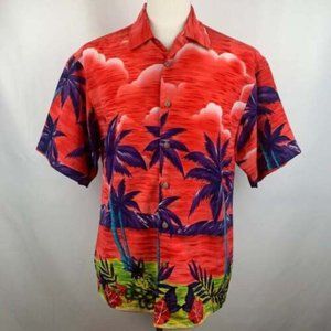Vtg Reservoir Sunset Beach Hawaiian Shirt Size Medium